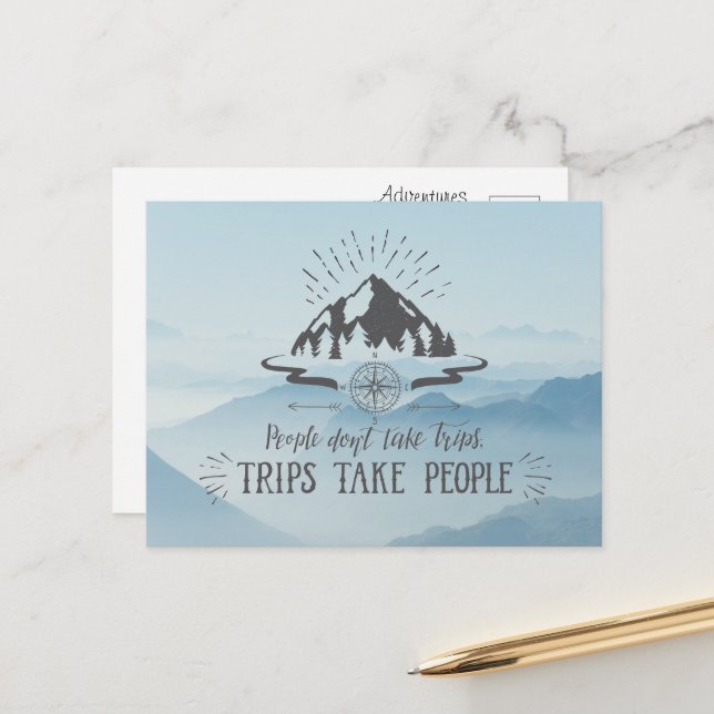 Carte Postale Les gens ne font pas de voyages (Devant/Arrière en situation)