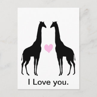 Carte Postale Les girafes amoureuses