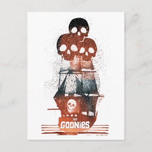 Carte Postale Les Goonies Pirate Ship Silhouette Graphique (Devant)
