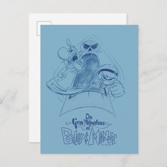 Carte Postale Les Grandes Aventures de Billy & Mandy Sketch Art (Devant / Derrière)