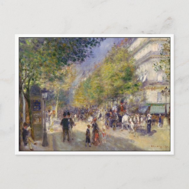 Carte Postale Les Grands Boulevards par Renoir (Devant)