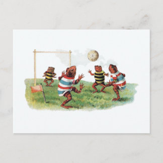 Carte Postale Les grenouilles jouent au football