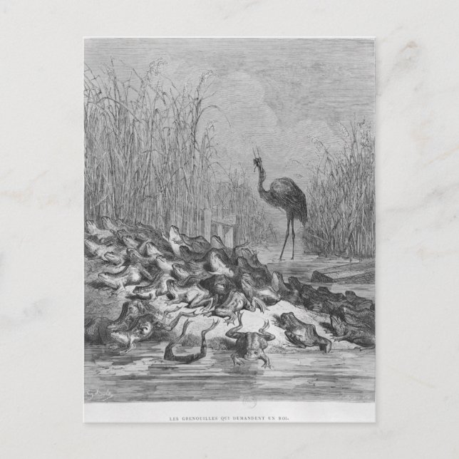 Carte Postale Les grenouilles qui demandent un roi, (Devant)