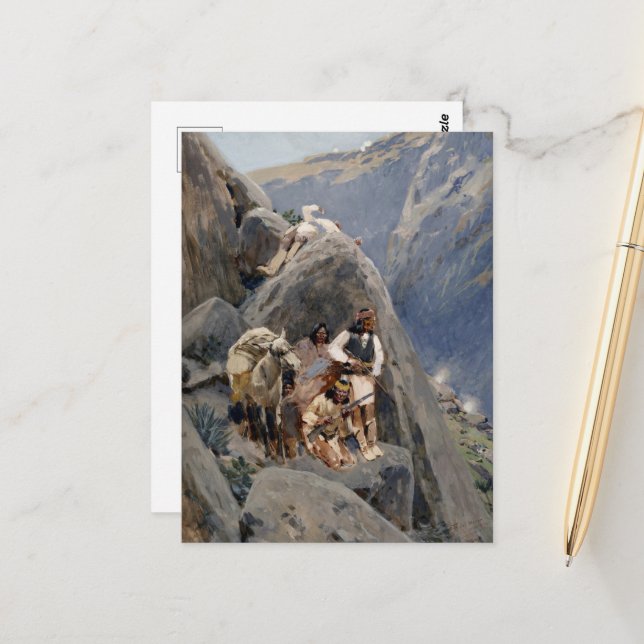 Carte Postale Les guerriers d'Apache : une embuscade sur la cava (Devant/Arrière en situation)