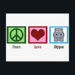 Carte Postale Les hippopotames de paix<br><div class="desc">Un joli cadeau hippo.</div>