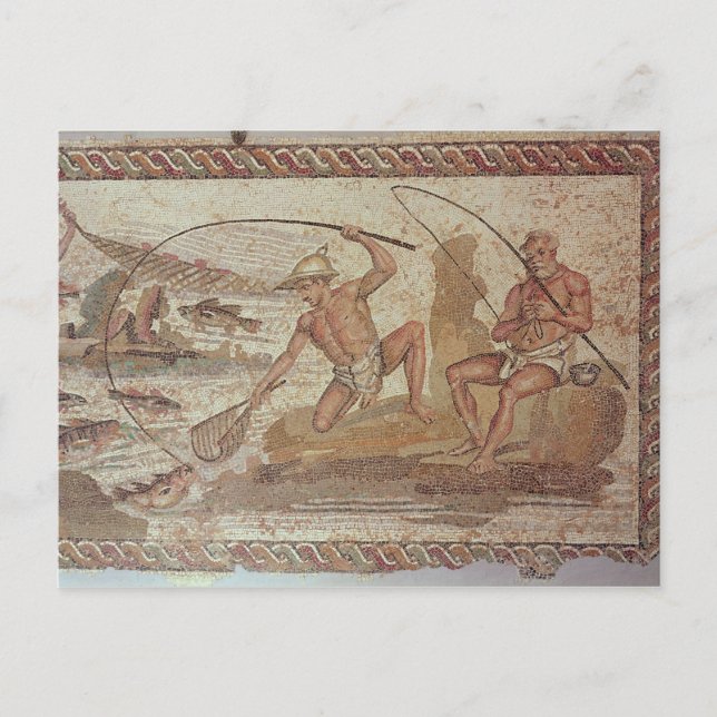 Carte Postale Les hommes pêchent sur le Nil (Devant)