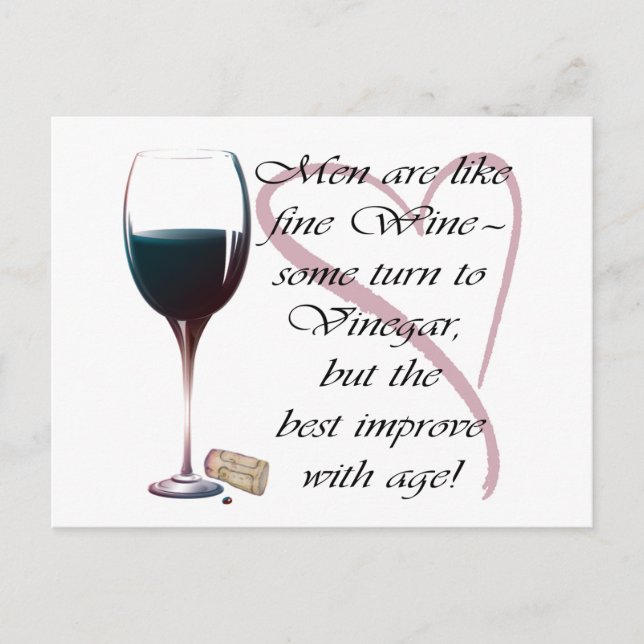 Carte Postale Les hommes sont comme de beaux cadeaux de vin (Devant)