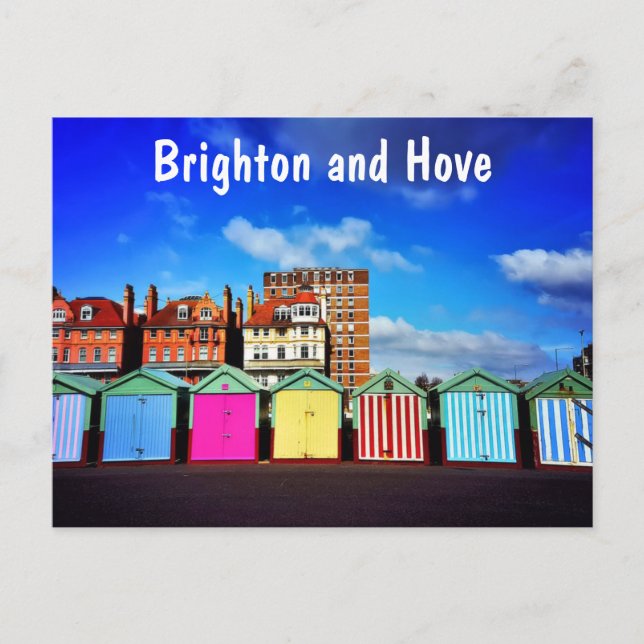 Carte Postale Les huttes de plage d'été de Brighton et de Hove c (Devant)