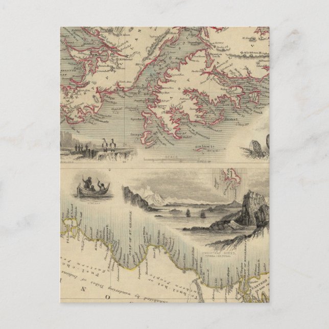 Carte Postale Les Îles Falkland Et La Patagonie (Devant)