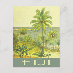 Carte Postale Les îles Fidji style voyage vintage