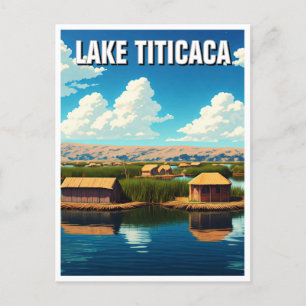Carte Postale Les îles flottantes du lac Titicaca
