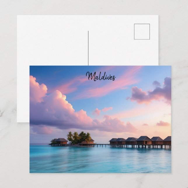 Carte Postale Les îles Maldives (Devant / Derrière)