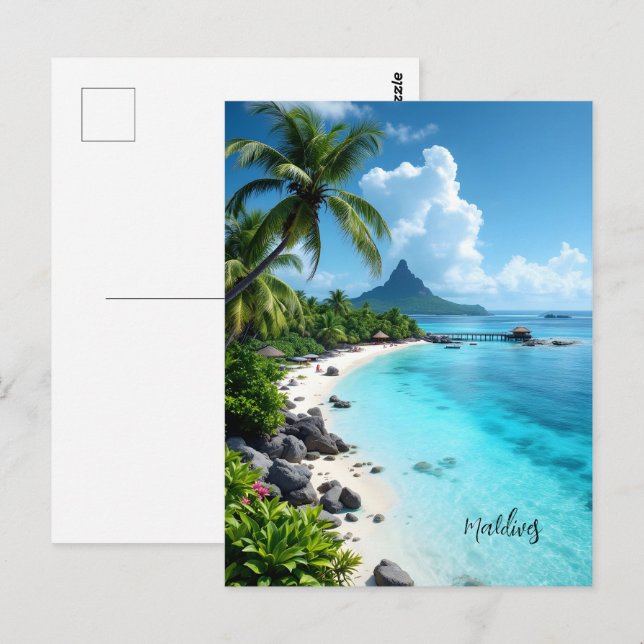 Carte Postale Les îles Maldives (Devant / Derrière)