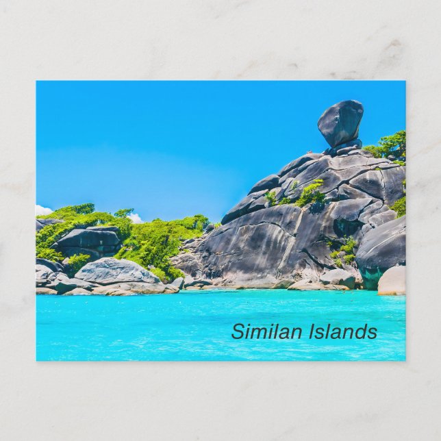 Carte Postale Les îles Similan, Thaïlande Plage avec des rochers (Devant)