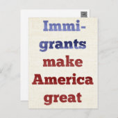 Carte Postale Les immigrés font de l'Amérique une grande puissan (Devant / Derrière)