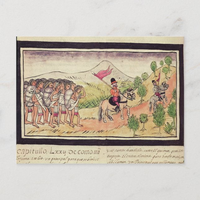 Carte Postale Les Indiens Totonac aident les conquistadors (Devant)
