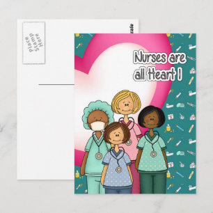 Carte Postale Les infirmières sont toutes du coeur