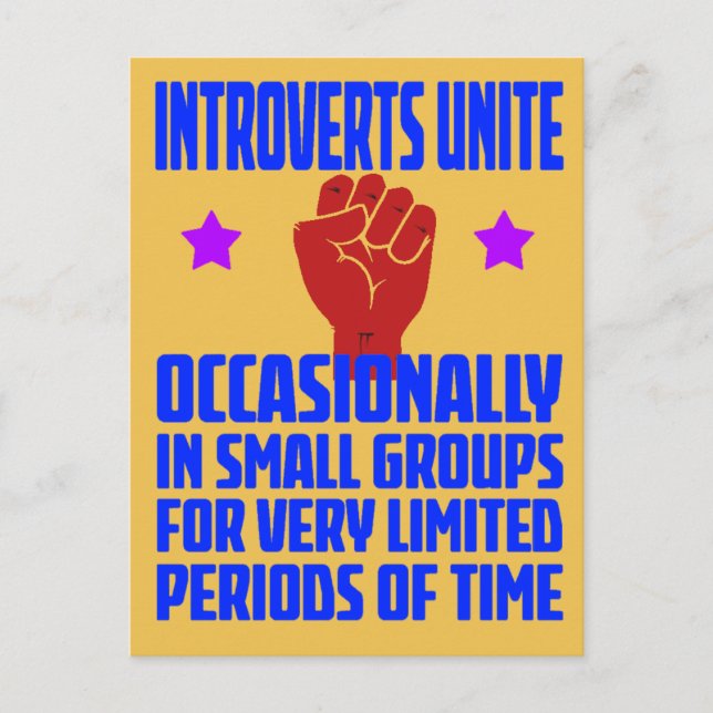 Carte Postale les introvertis s'unissent (Devant)