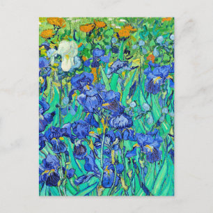 Carte Postale Les Iris de Van Gogh, peinture célèbre, remixés