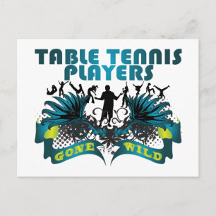 Carte Postale Les Joueurs De Tennis De Table Sont Devenus Sauvag
