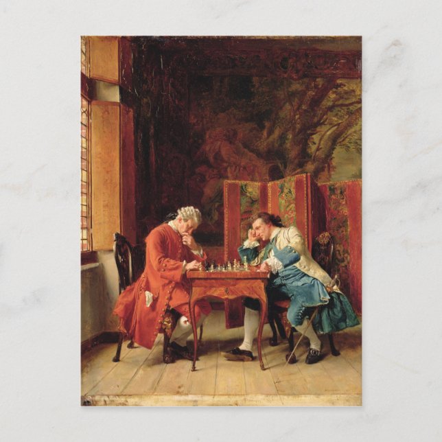 Carte Postale Les joueurs d'échecs, 1856 (Devant)