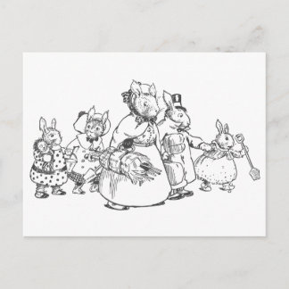 Carte Postale Les lapins en vacances
