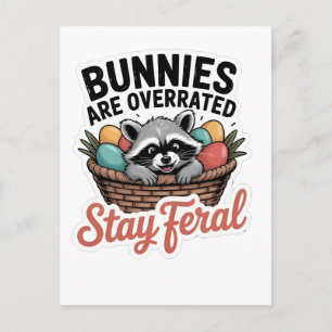 Carte Postale Les lapins sont surestimés Restez sauvage Pâques,