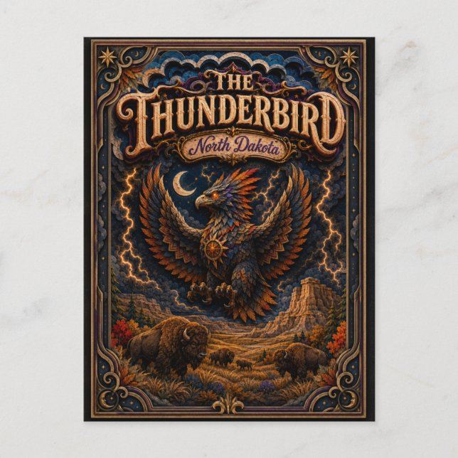 Carte Postale Les légendes de Thunderbird North Dakota Popcut (Devant)