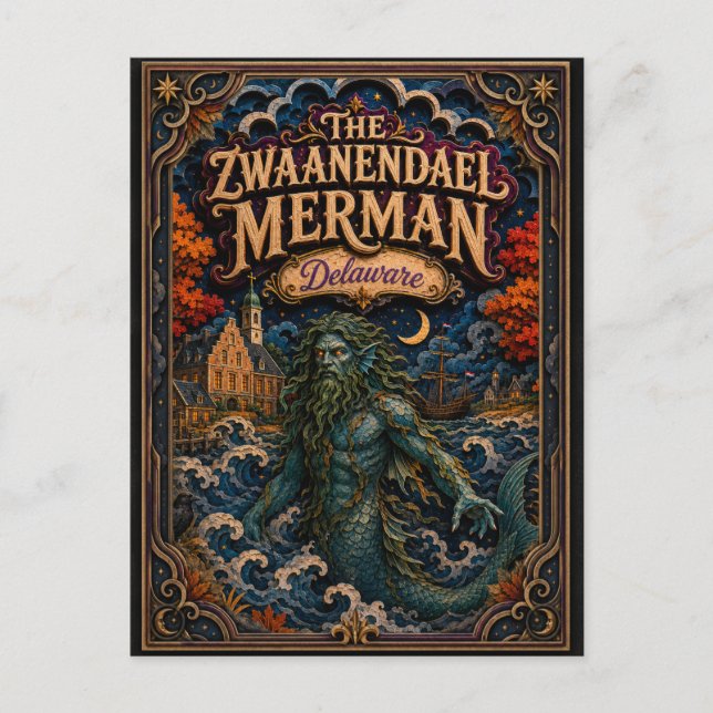 Carte Postale Les légendes de Zwaanendael Merman Delaware Popcut (Devant)
