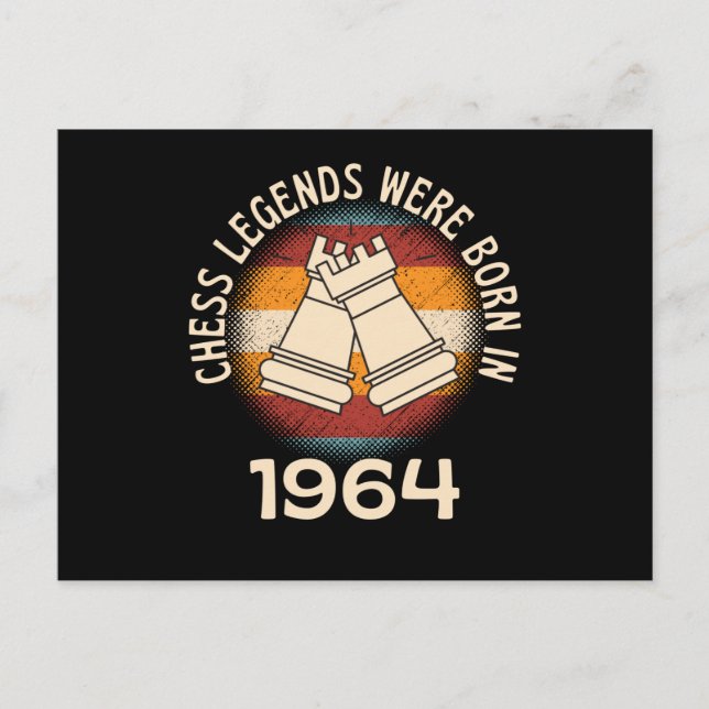 Carte Postale Les légendes du jeu d'échecs sont nées en 1964 (Devant)