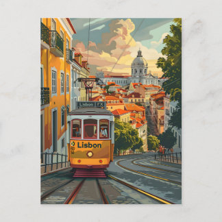 Carte Postale Les lignes de tramway de Lisbonne : Naviguer sur l