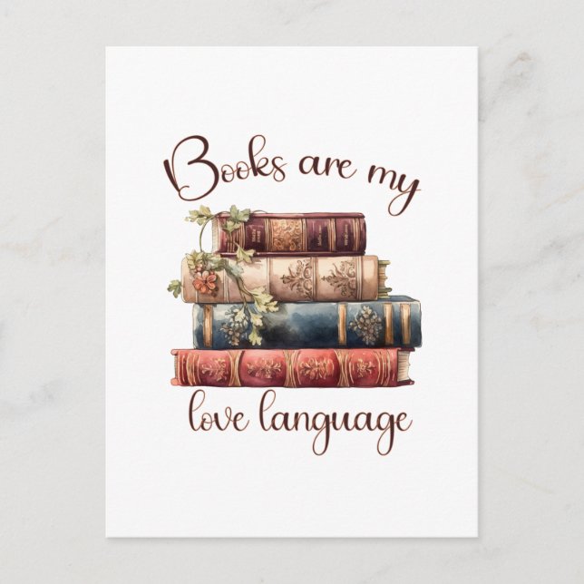 Carte Postale Les livres sont mon langage de l'amour (Devant)
