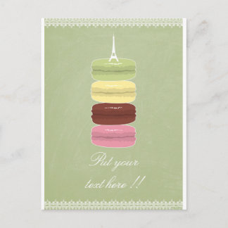 Carte Postale Les macarons à Paris et la dentelle