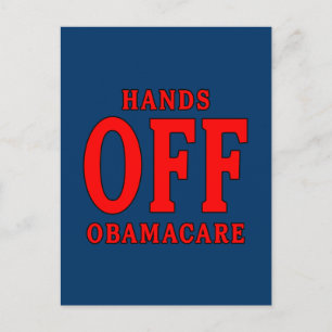 CARTE POSTALE LES MAINS D'OBAMACARE