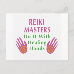 Carte Postale Les maîtres Reiki le font avec les mains de guéris