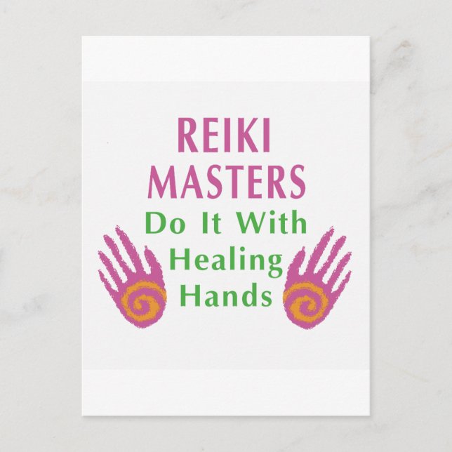 Carte Postale Les maîtres Reiki le font avec les mains de guéris (Devant)