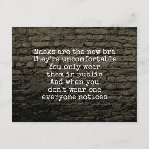 Carte Postale Les masques sont la nouvelle blague de soutien-gor
