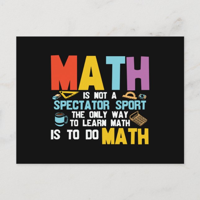 Carte Postale Les maths ne sont pas un sport de spectateurs (Devant)