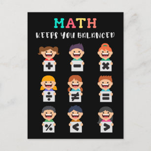Carte Postale Les maths vous gardent en équilibre