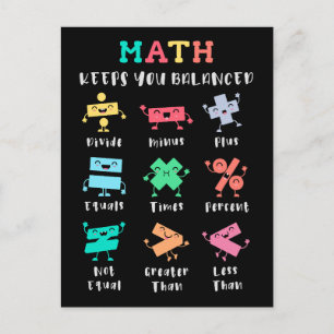 Carte Postale Les maths vous gardent en équilibre