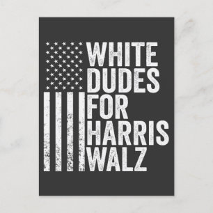 Carte Postale Les Mecs Blancs De Harris Walz Élection Du Drapeau