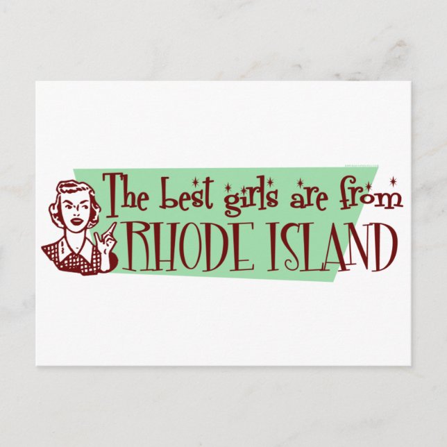 Carte Postale Les meilleures filles sont de Rhode Island (Devant)