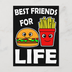 Carte Postale Les Meilleurs Amis Pour La Vie Burger Et Fries Fra