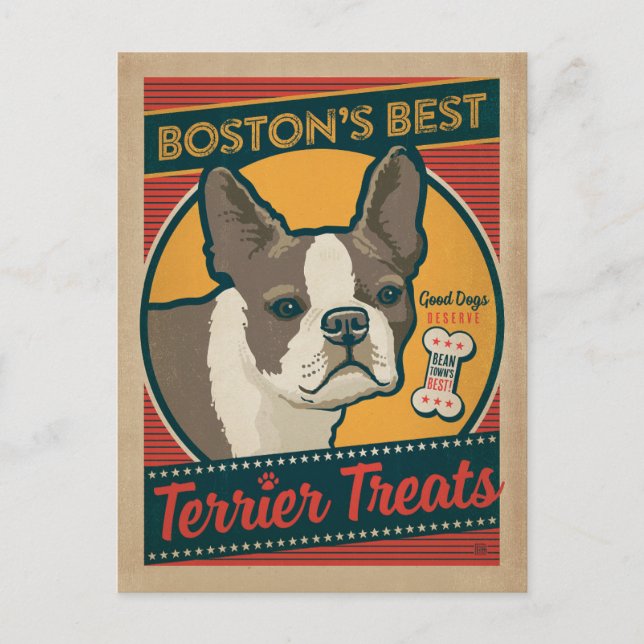 Carte Postale Les meilleurs soins Terrier de Boston (Devant)