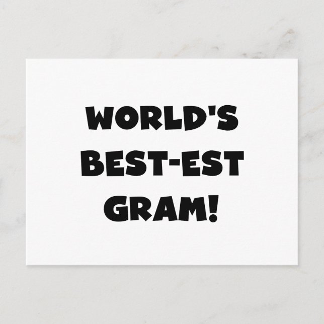 Carte Postale Les meilleurs t-shirts Gram Black Text et GIfts du (Devant)
