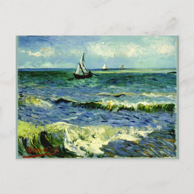 Carte Postale Les mers aux Saintes-Maries par Vincent van Gogh (Devant)
