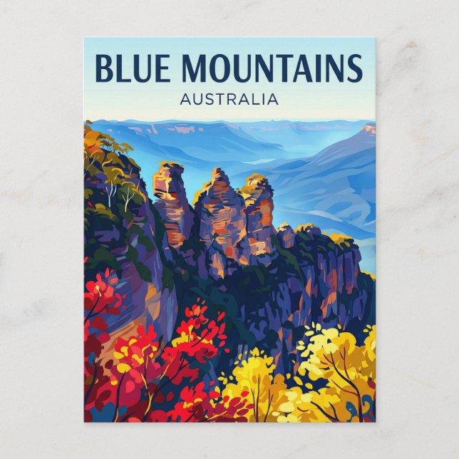 Carte Postale Les Montagnes Bleues Australie (Devant)