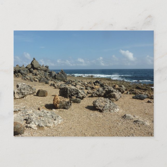 Carte Postale Les monuments rocheux sur la côte d'Aruba (Devant)
