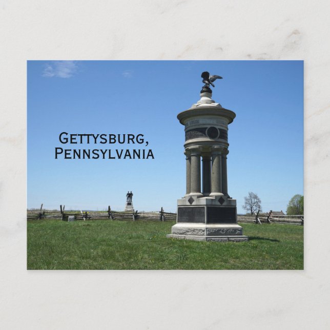 Carte Postale Les monuments sur le champ de bataille de Gettysbu (Devant)