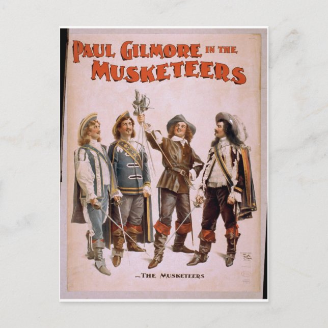 Carte Postale Les mousquetaires, Théâtre Rétro "Paul Gilmore" (Devant)